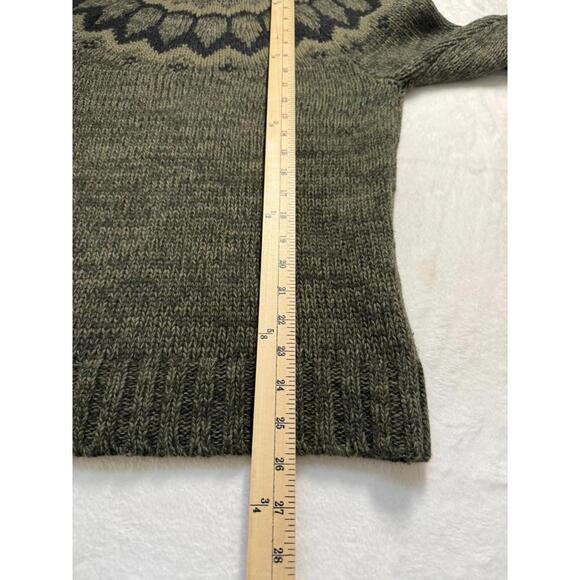 Farmers Market Iceland Wool Sweater Undyed Hraun Eco Nordic Small Elbow Patches - Picture 7 of 7